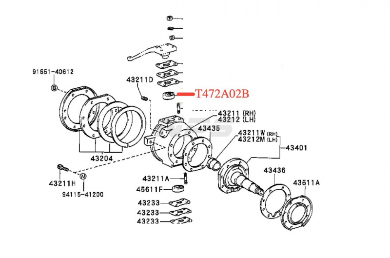 T472A02B: KIT JOINT DE BOL DE TRAIN AVANT