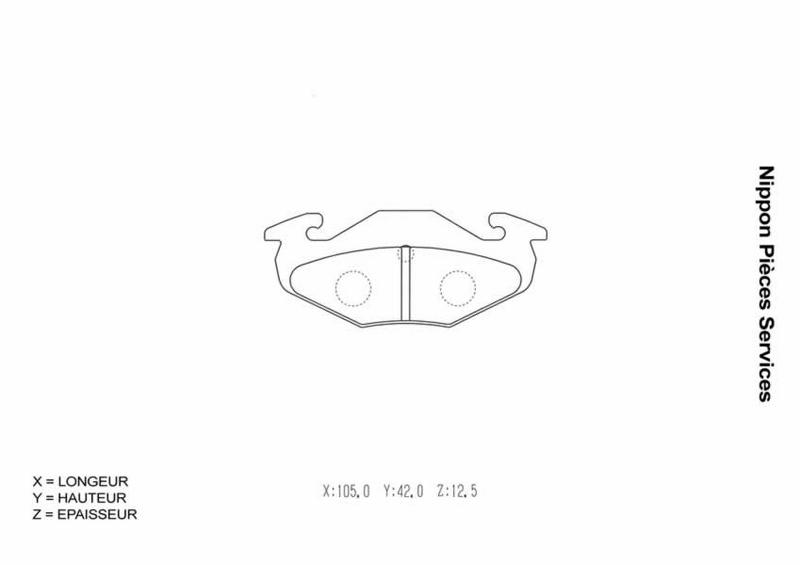 Jeu de 4 plaquettes de frein à disque NPS S361I01
