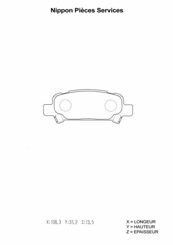 Jeu de 4 plaquettes de frein à disque NPS S361U04