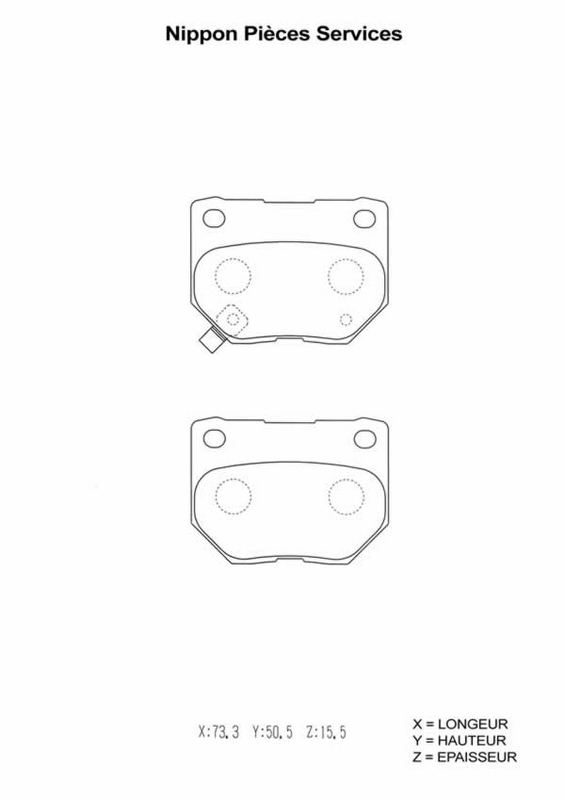 Jeu de 4 plaquettes de frein à disque NPS S361U05