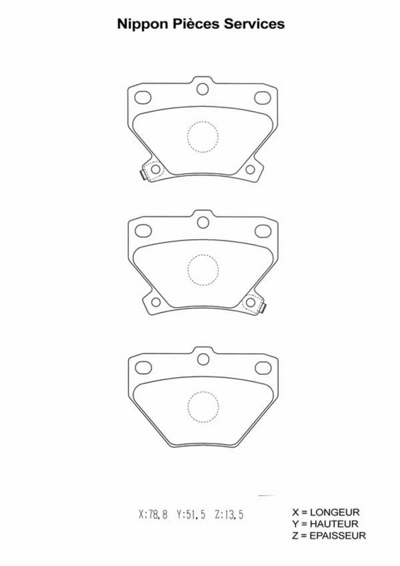 Jeu de 4 plaquettes de frein à disque NPS T361A03