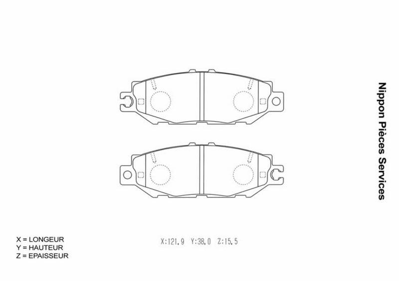 Jeu de 4 plaquettes de frein à disque NPS T361A17