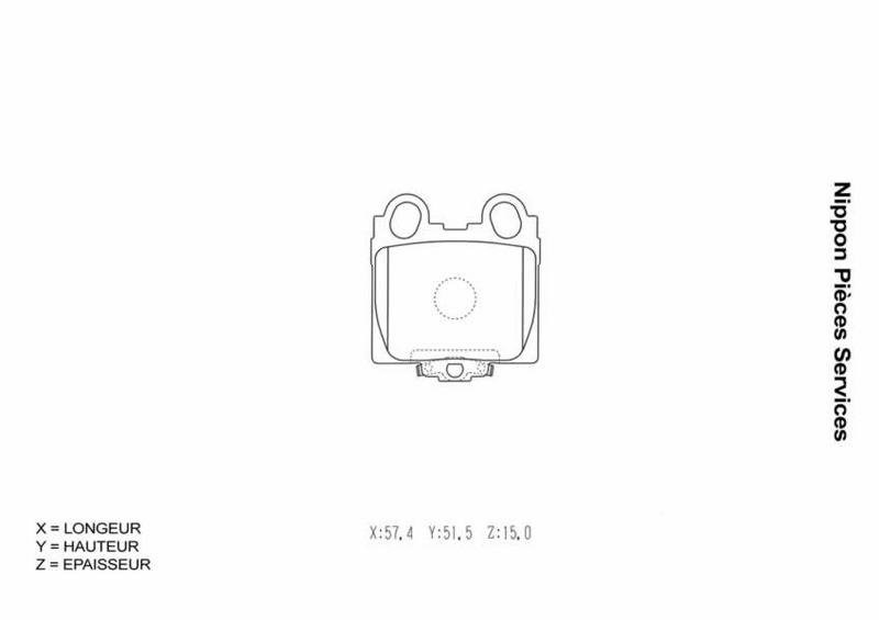 Jeu de 4 plaquettes de frein à disque NPS T361A21