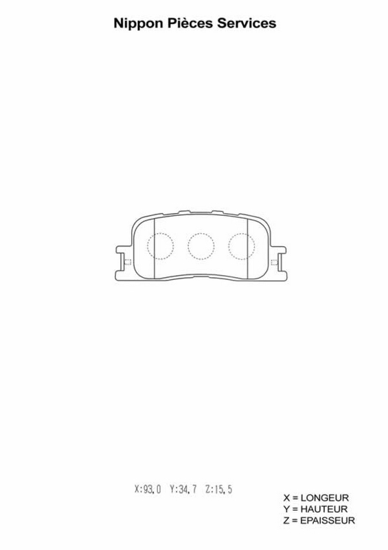 Jeu de 4 plaquettes de frein à disque NPS T361A26