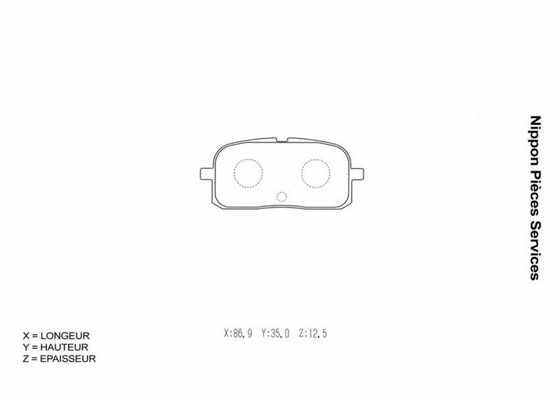Jeu de 4 plaquettes de frein à disque NPS T361A28
