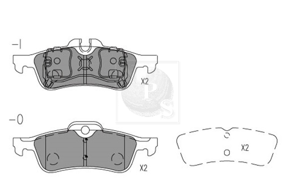 Jeu de 4 plaquettes de frein à disque NPS T361A30